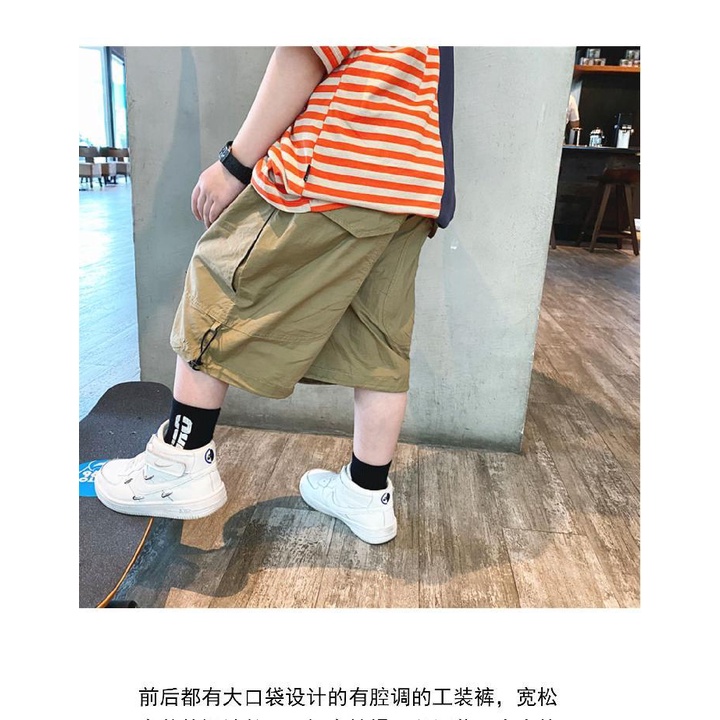 Quần short 100% cotton ống rộng thời trang trẻ em trai