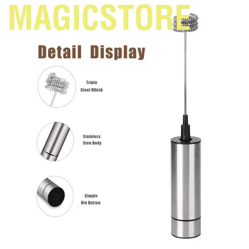 Magicstore Stainless Steel Coffee Stirrer Mixer Blender Electric Egg Beater Milk Frother Home Kitchen Utensils