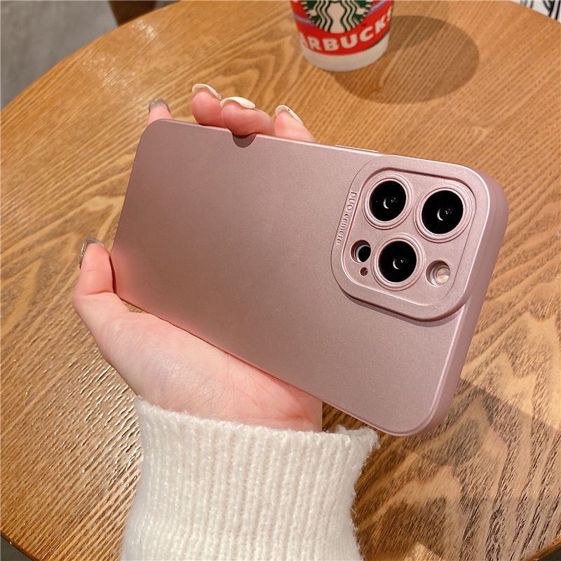Ốp Điện Thoại Cao Su Mềm Nhám Mạ Điện Chống Rơi Cho IPhone 7 8 Plus X XR XS 11 12 13 PRO MAX