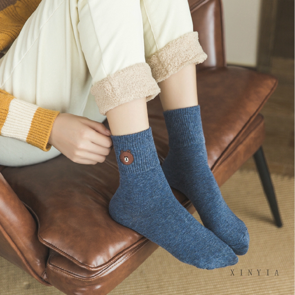 Vớ họa tiết gấu hoạt hình phong cách Unisex dễ thương