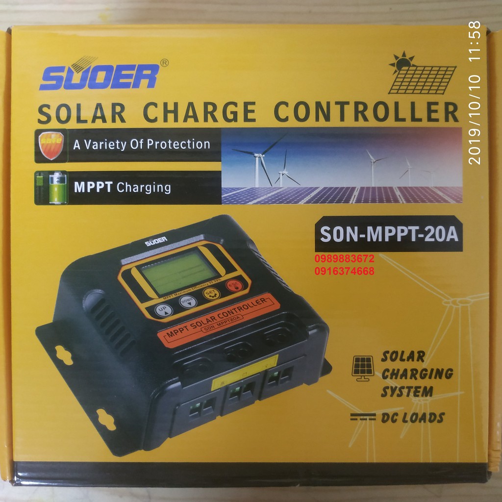 Bộ điều khiển năng lượng mặt trời SƠN-MPPT-20A
