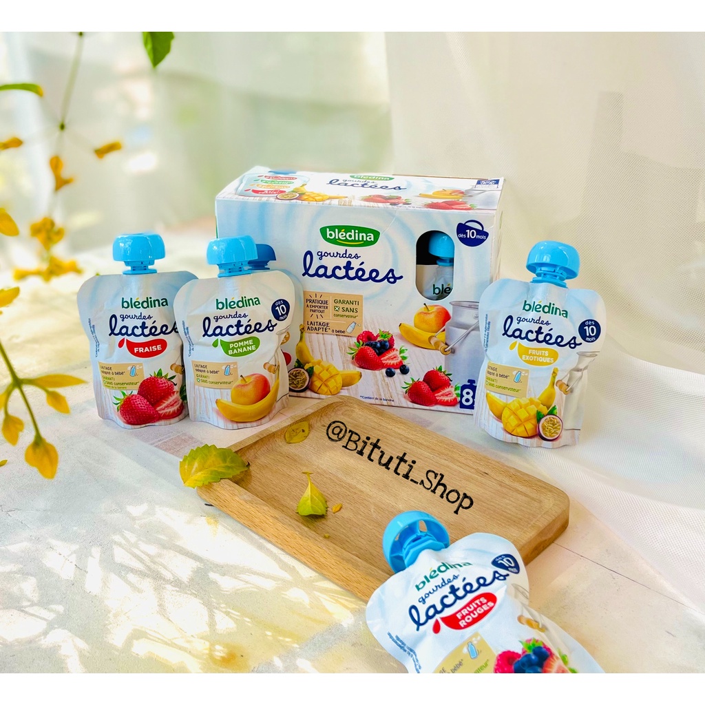 Sữa chua Bledina Gourdes Lactees dạng túi cho bé từ 10 tháng  - Bituti Shop