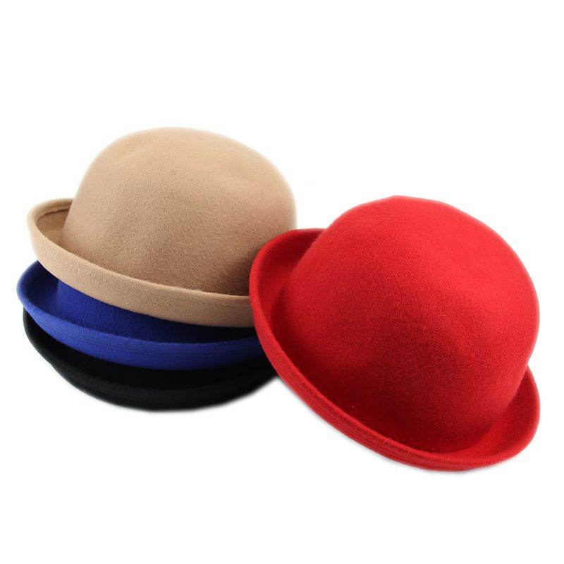 Mũ Bowler Derby Bằng Len Phong Cách Vintage Cho Nam Và Nữ