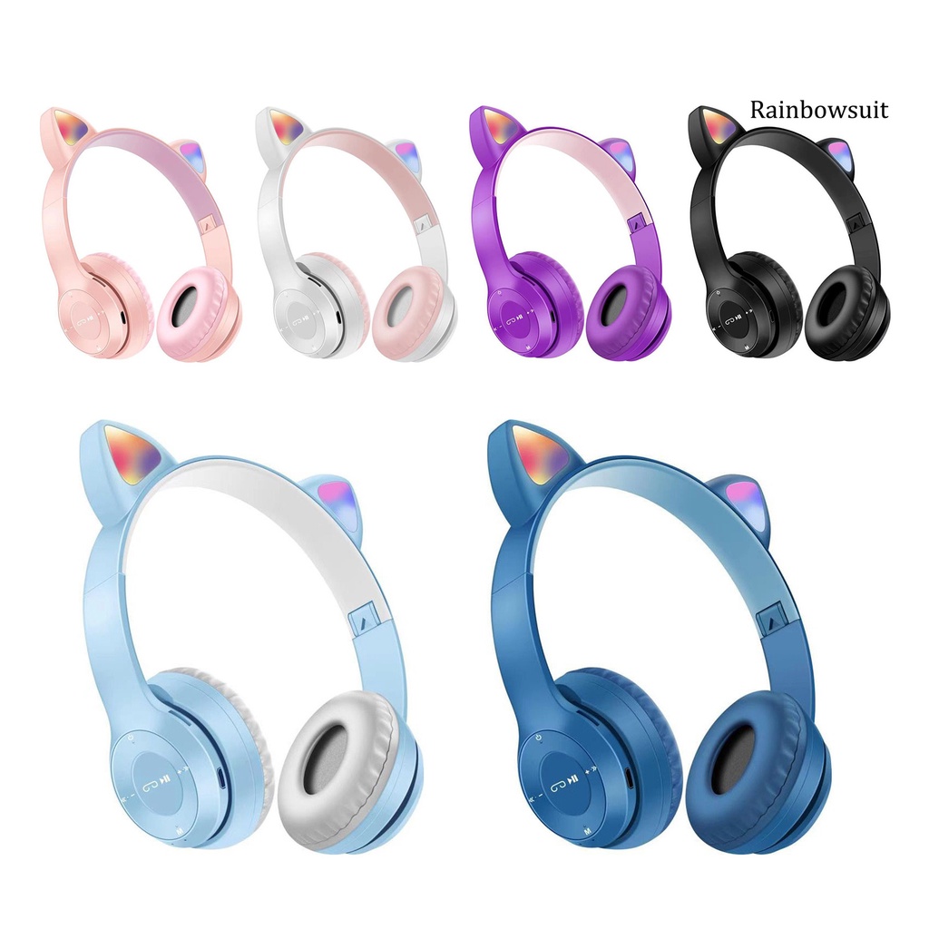 Tai Nghe Bluetooth 5.0 Không Dây Rb- P47M Hình Tai Mèo Phát Sáng