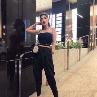Áo quây ngực trơn croptop