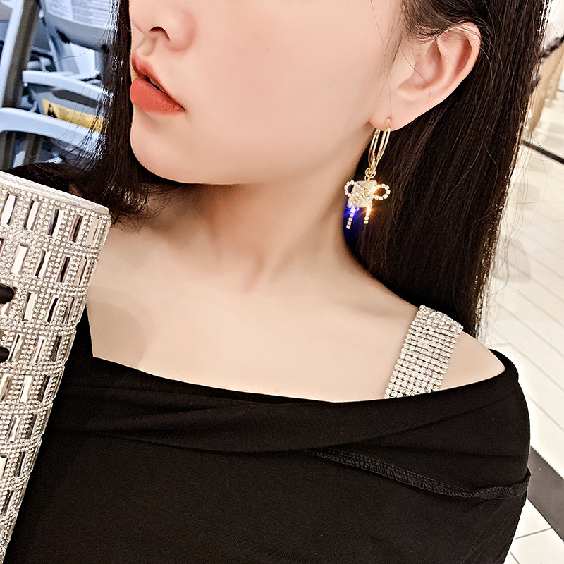 OIMG  Khuyên Tai Mạ Bạc 925 Đính Ngọc Trai Nhân Tạo Xinh Xắn Cho Nữ