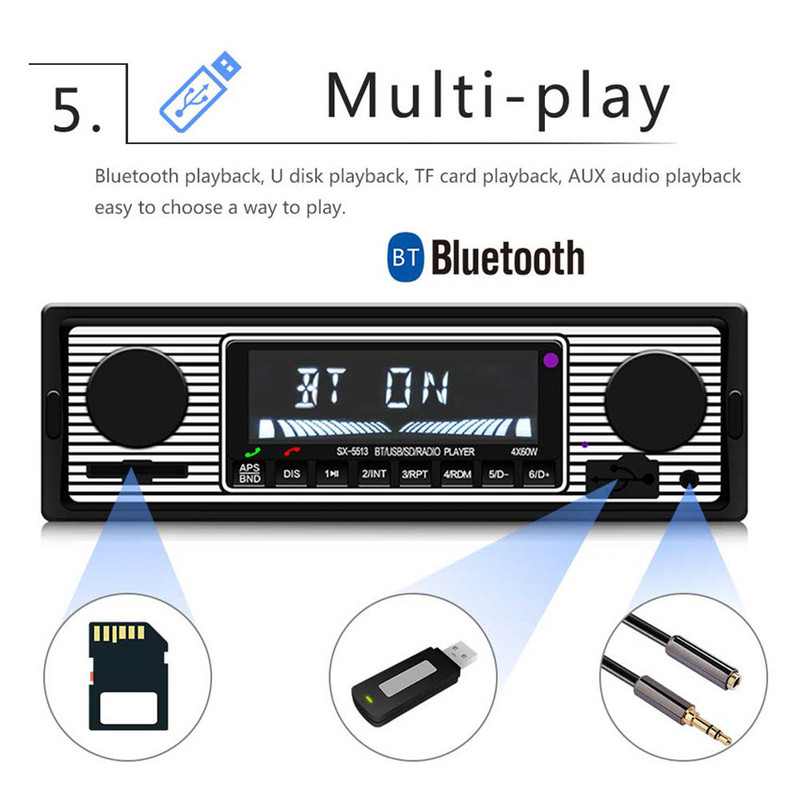 Máy Nghe Nhạc Mp3 Fm Kết Nối Bluetooth 1 Din Chuyên Dụng Cho Xe Hơi