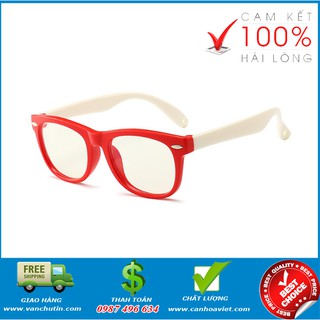 Kính không độ cho bé VT26DT Đỏ, Kính đi đêm cho trẻ gọng dẻo
