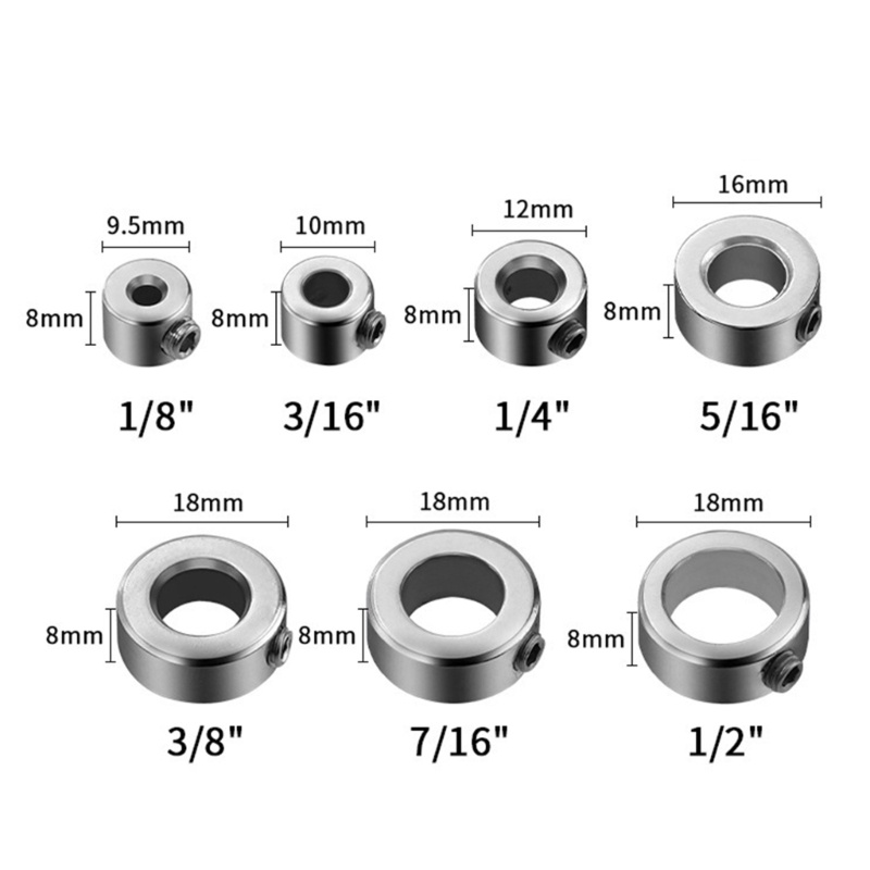 Set 7 Vòng Cố Định Mũi Khoan Kèm Cờ Lê Lục Giác