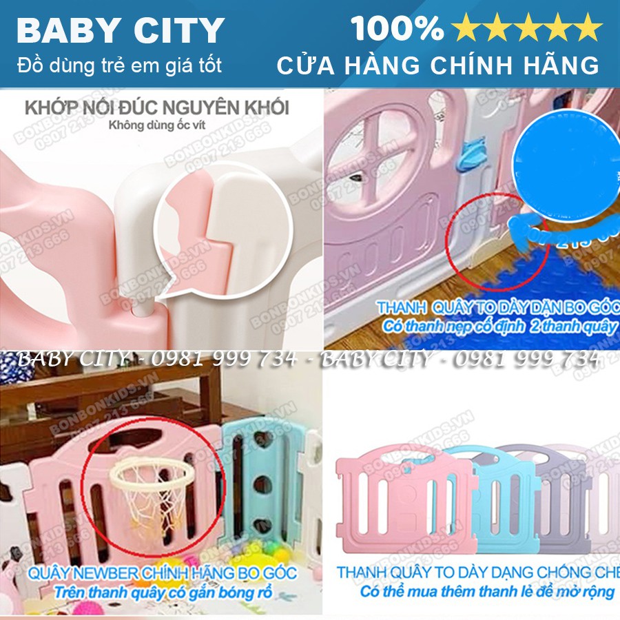 Bộ Quây Hàn Quốc Newber Kitty go góc cao cấp - Quây cũi nhựa cho bé 1m3x2m