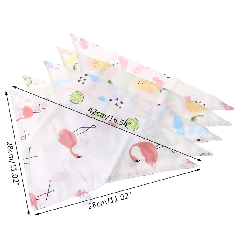 Set 5 Yếm Ăn Bằng Vải Gạc Phong Cách Muslin Cho Bé Sơ Sinh