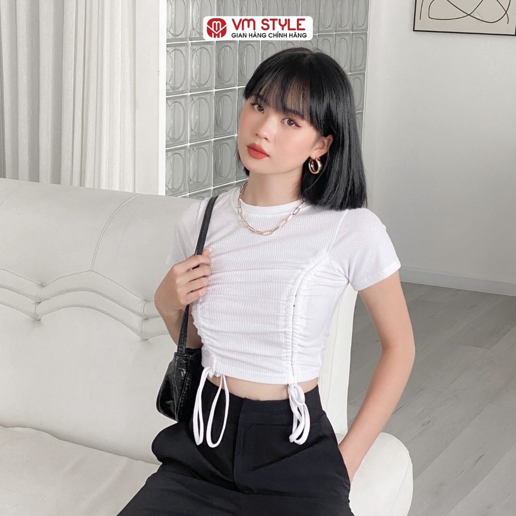 Áo thun tay ngắn VM STYLE hai dây rút nữ ulzzang 21TU01T370606