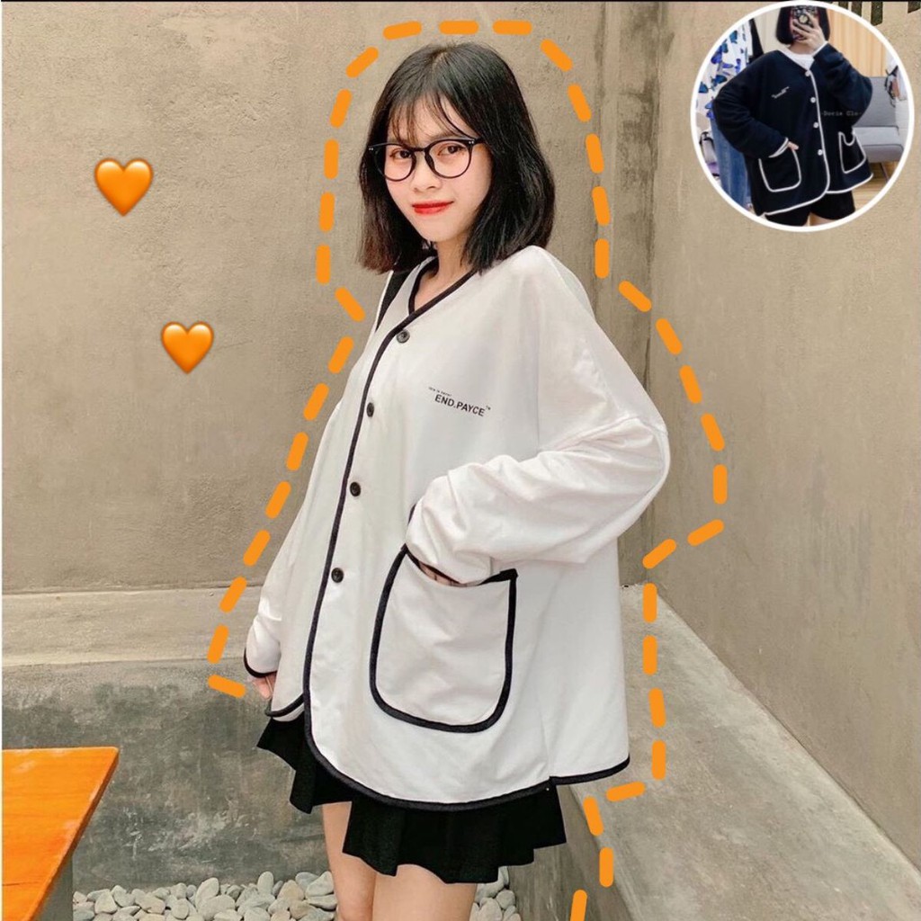 Áo khoác Cardigan bo viền xinh xắn, chất nỉ trần bông êm ái - KN35