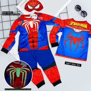 Bộ dài tay nhện dạ quang Samkids size 3-10
