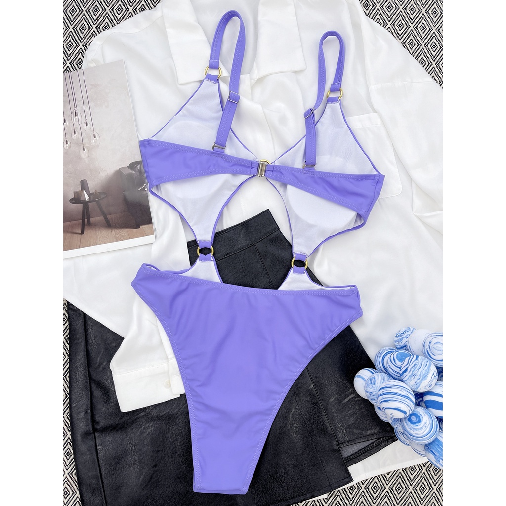 Bộ Đồ Bơi Một Mảnh Màu Xanh Tím Thời Trang Dành Cho Nữ