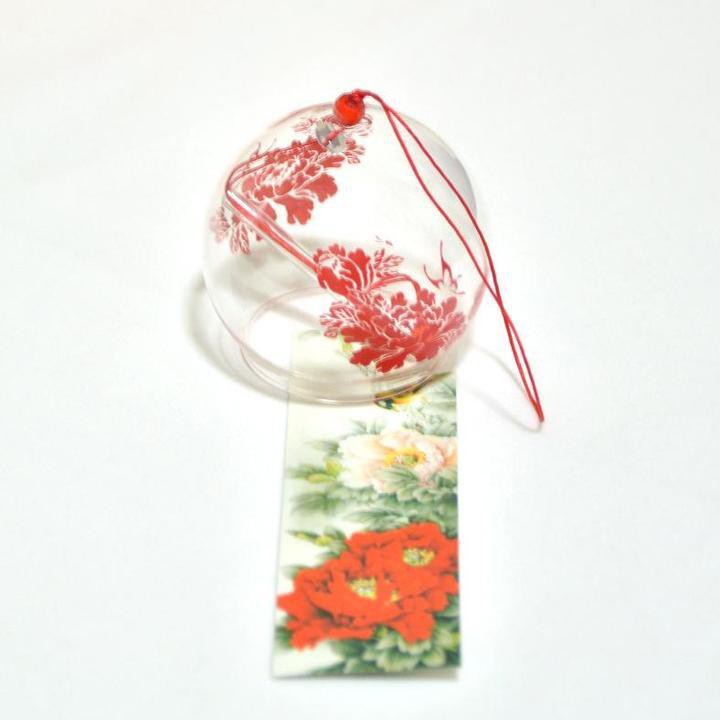 Chuông gió thủy tinh Furin cành đào cá đỏ mẫu đơn liên hoa cung hoàng đạo quà tặng Nhật Bản trang trí bàn học nhà cửa