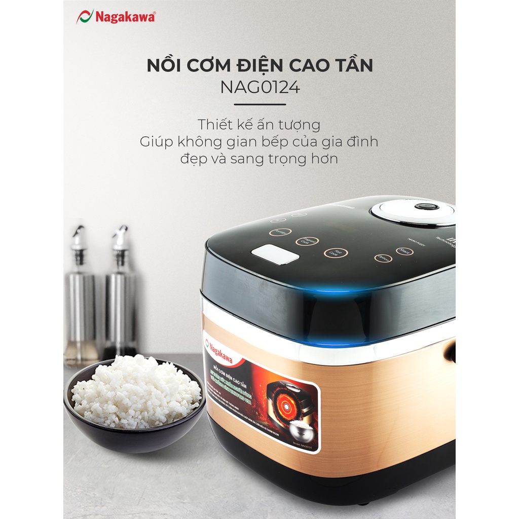 Nồi Cơm Điện Cao Tần 1.8L Hàng Chính Hãng Bảo Hành 12 Tháng Nagakawa NAG0124 - iWao Official Store