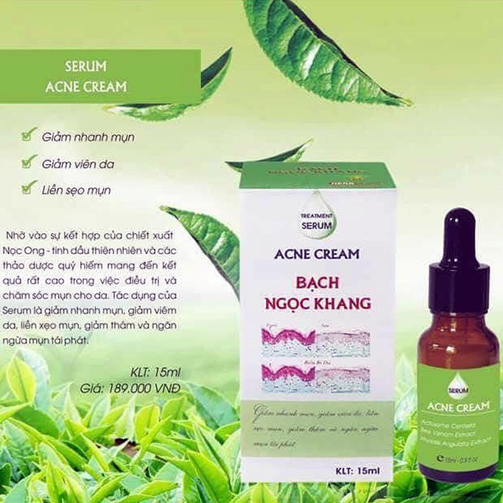 Serum giảm mụn thâm 15ml - Serum Acne Cream Bạch Ngọc Khang