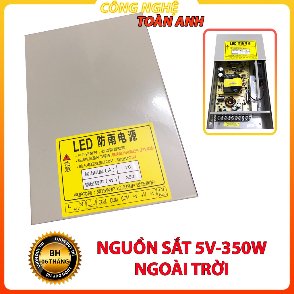 Nguồn 5V 70A  Sắt Tem Vàng Công suất Đủ ngoài trời