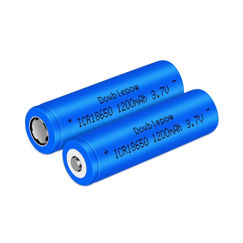 Pin sạc 18650 Lithium 1200mAh (xanh) đầu nhọn/bằng chính hãng Doublepow công suất cao