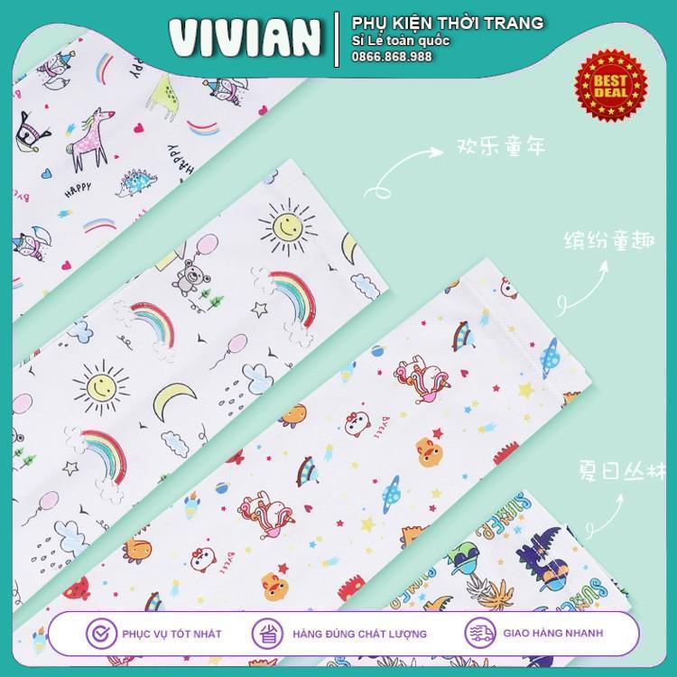 Găng Tay Chống Nắng Trẻ Em 🧸CHỐNG TIA CỰC TÍM 🧸Tay áo lụa băng mùa hè thoáng khí dễ thương hoạt hình