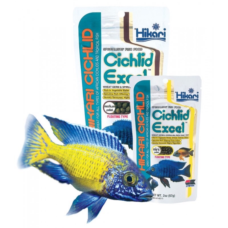 Hikari Cichlid Excel Thức Ăn Cá Hạt Nổi 250gram Giàu Tảo Rau