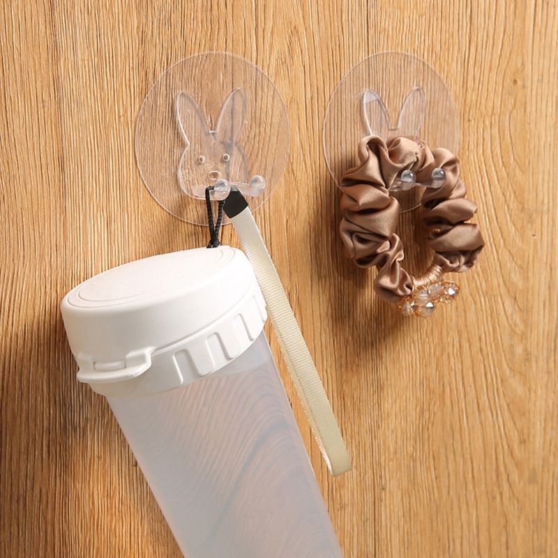 Móc dán hai chân hình thỏ treo nhiều vật dụng (1 CÁI) dùng trên gạch men, cửa kính