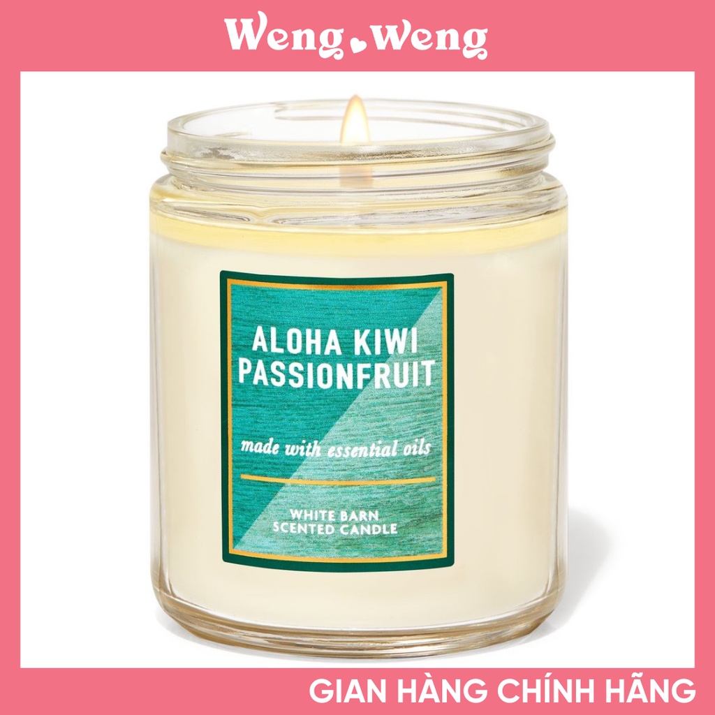 (1 bấc - 198gr) Nến Thơm Bath &amp; Body Works Scented Candle Aloha Kiwi Passionfruit