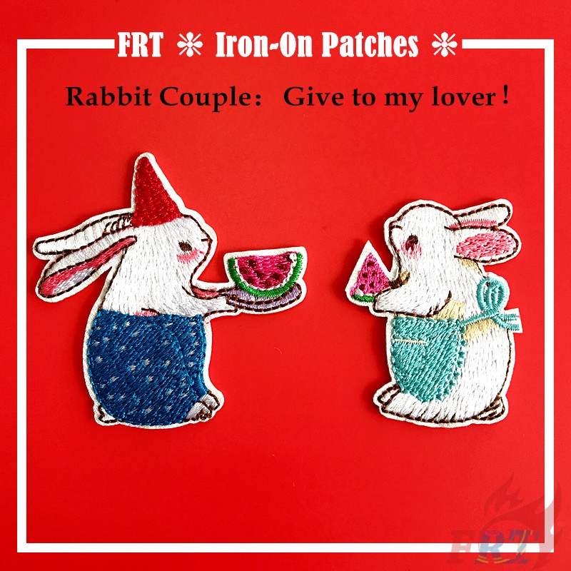 Miếng vá ủi/thêu trang trí quần áo hình thỏ dễ thương