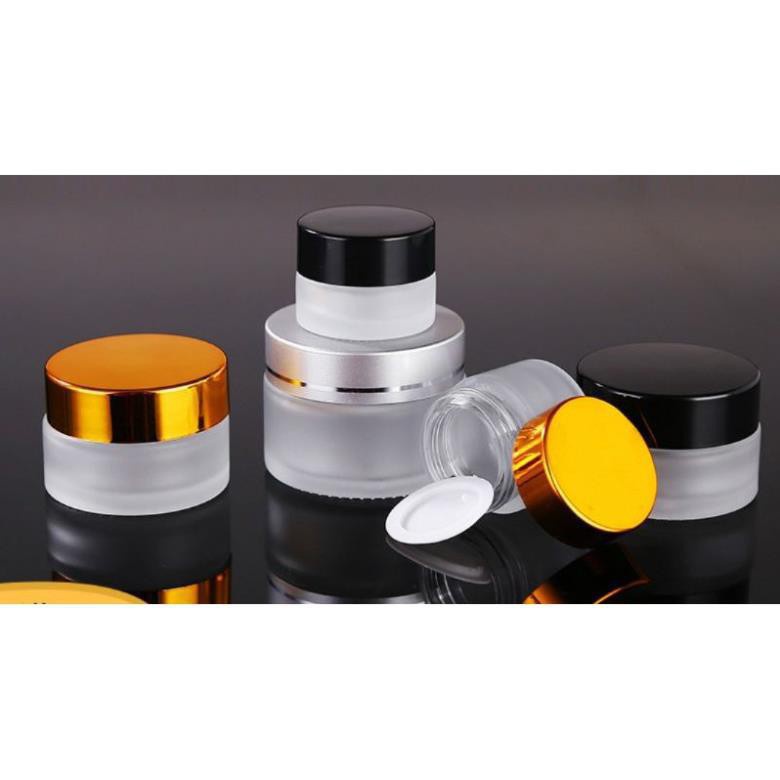 Hủ Đựng Kem ❤ RẺ VÔ ĐỊCH ❤ Hũ chiết mỹ phẩm thủy tinh mờ 5g,10g,15g,20g,30g,50g đựng kem face , phụ kiện du lịch