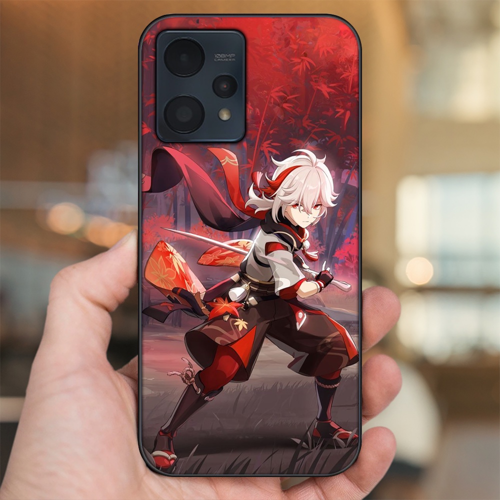 Ốp lưng Realme 9, 9 Pro, 9 Pro Plus viền đen in hình Kazuha Genshin Impact