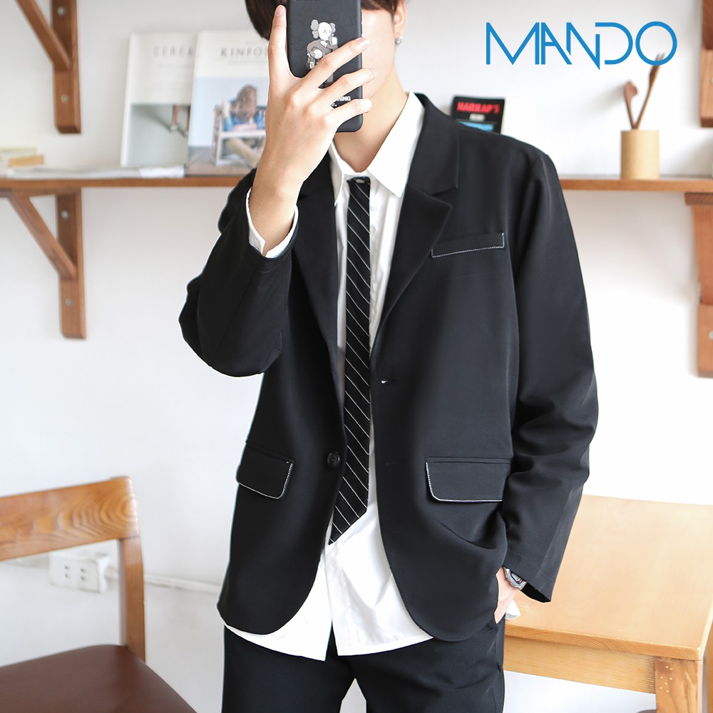 Áo Blazer Nam MANDO Áo Khoác Nhẹ Phong Cách Hàn Quốc Thời Trang NamThiết Kế Thanh Lịch Dễ Phối AVN004 | BigBuy360 - bigbuy360.vn