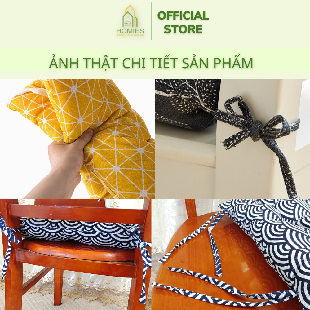 Đệm Ngồi Bệt HOMIES Kích Thước 40cm x 40cm - Vải Canvas Họa Tiết Phong Cách Hàn Quốc