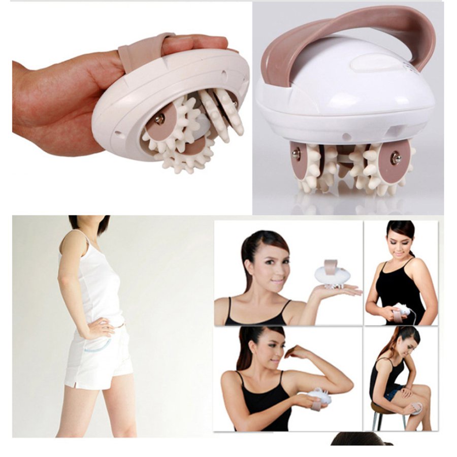 ☎Portable 3D Mini Facial Body Kneading Massage Roller Electric Anti-Cellulite