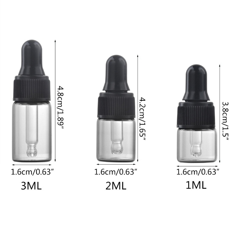 Chai Thủy Tinh Rỗng Mini 1ml / 2ml / 3ml Dùng Đựng Dung Dịch Tiện Dụng