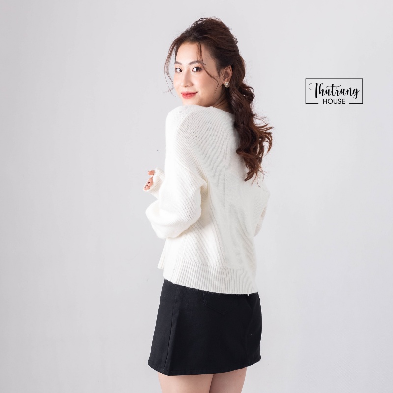 Áo cardigan len croptop tăm mịn cao cấp cổ tim V dệt kim kiểu Hàn Quốc khoác ngoài MSP430