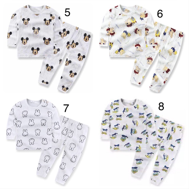 [10-18kg] SALE Bộ cotton giấy CAO CẤP tay dài thông hơi Quảng Châu xuất Nhật cho bé trai và bé gái