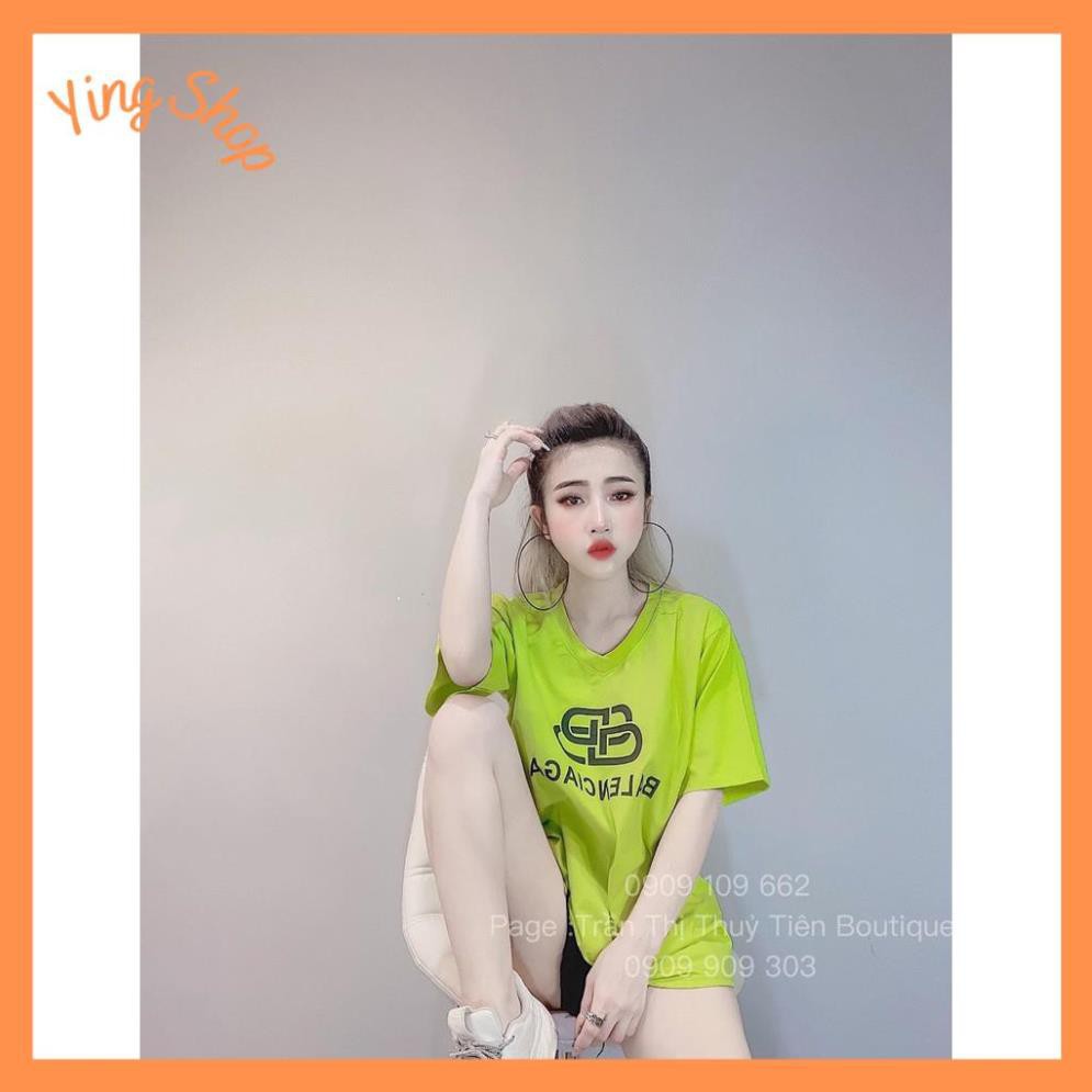 Áo thun nữ giấu quần form rộng - Áo phông nữ hotgirl xanh non - cam và đen, tím than,..12 màu Balenciagaa | BigBuy360 - bigbuy360.vn