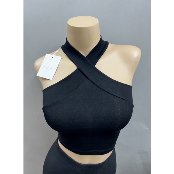 Áo yếm ba lỗ croptop dây chéo DUDULAN chất cotton - A52