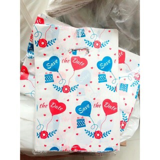 100g Túi nilong trắng đục 12cm, 15cm, 20cm, 24cm, 30cm in hình rau củ. động vật hoa cỏ - plastic bag ( sẵn )