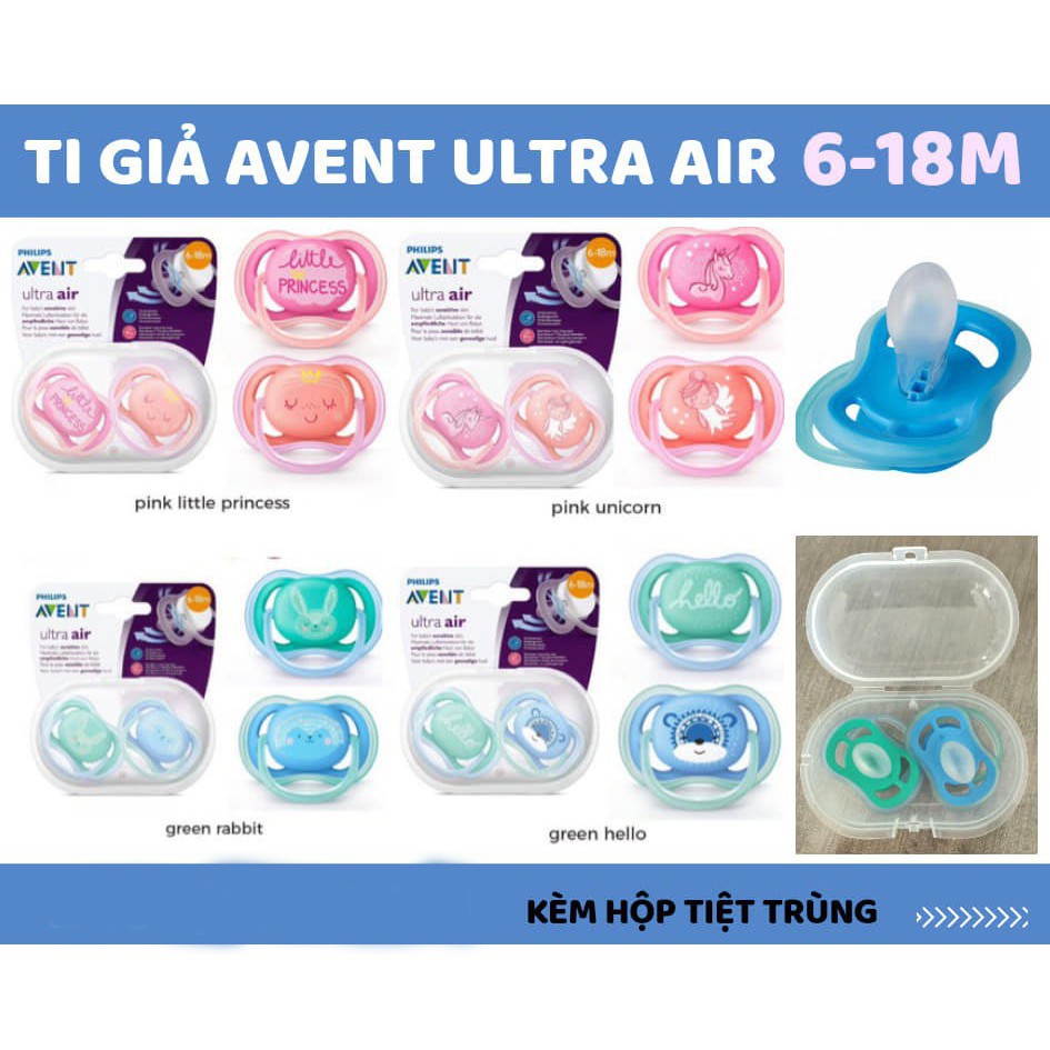 Ti giả Avent dòng Ultra Air núm dẹt-nhám-chống đầy hơi cho bé