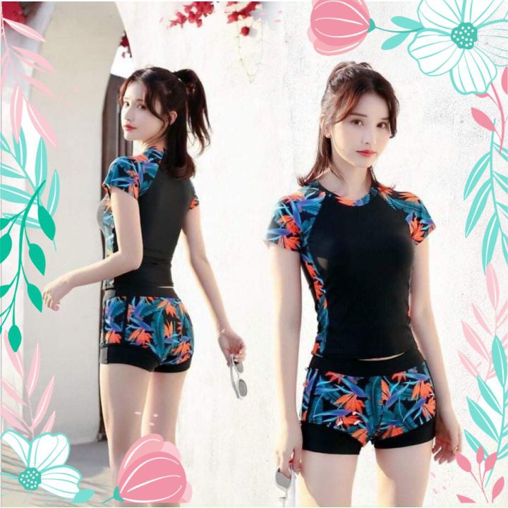 Áo Tắm Bikini Bộ Bơi 2 Mảnh Cộc Tay Quần Đùi Đi Biển | BigBuy360 - bigbuy360.vn