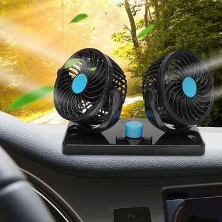 Quạt mini đôi oto 12v