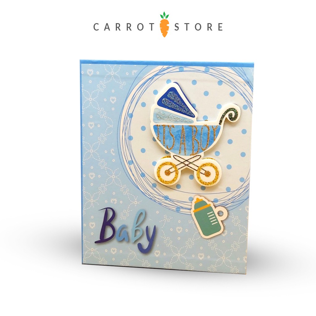 Album ảnh 10x15cm chứa 40 ảnh, album bìa giấy in nổi baby boy, baby girl có hộp