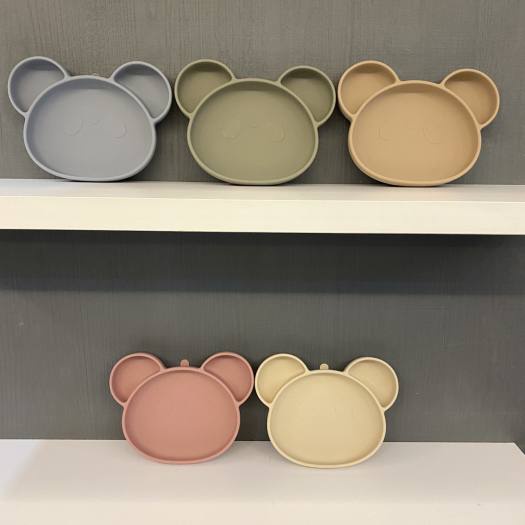 Khay ăn dặm hình gấu Bar-Rot SILICON FOOD TRAY chính hãng Hàn Quốc, Suzy baby