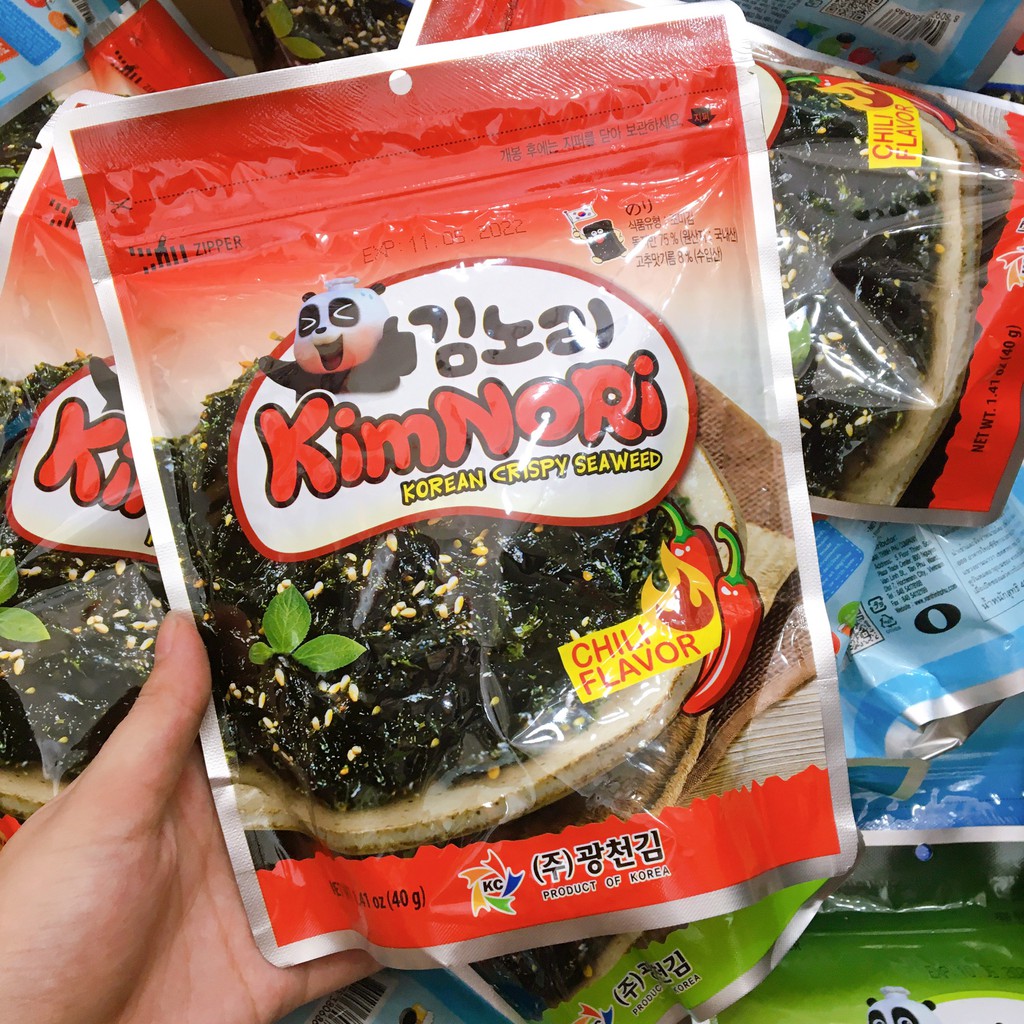 (3 vị) Rong biển ăn liền Kimnori gói 40gr Hàn Quốc