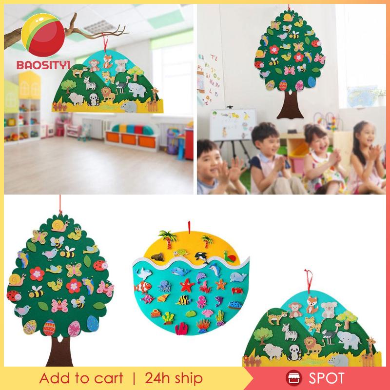 [Baosity1] Bảng Nỉ Có Móc Treo Gắn Tường Hoạt Động Cho Bé Trai Bé Gái Montessori
