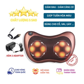 Gối massage hồng ngoại 8 bi, gối massage đa năng hiệu quả, an toàn
