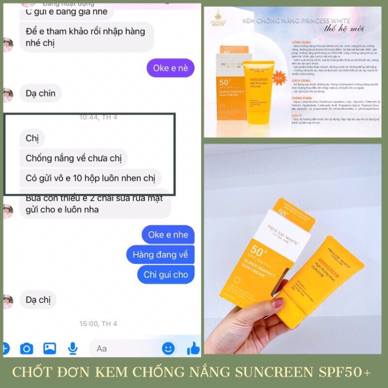 Kem chống nắng SUNSCREEN PRINCESS WHITE