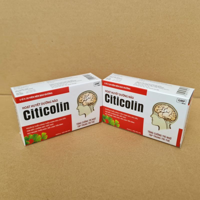 Hoạt huyết dưỡng não Citicolin - Hộp 100 viên
